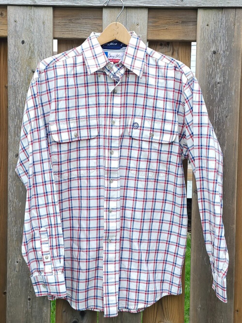 Wrangler George Strait Button Down Shirt Plaid Cowboy Cut Collection Men's M